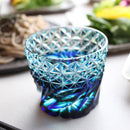 【そば猪口2点セット】二重被せ (緑-瑠璃, 金赤・瑠璃) おちょこ | 薩摩切子 | satuma