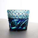 【そば猪口2点セット】二重被せ (緑-瑠璃, 金赤・瑠璃) おちょこ | 薩摩切子 | satuma