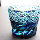 【そば猪口2点セット】二重被せ (緑-瑠璃, 金赤・瑠璃) おちょこ | 薩摩切子 | satuma