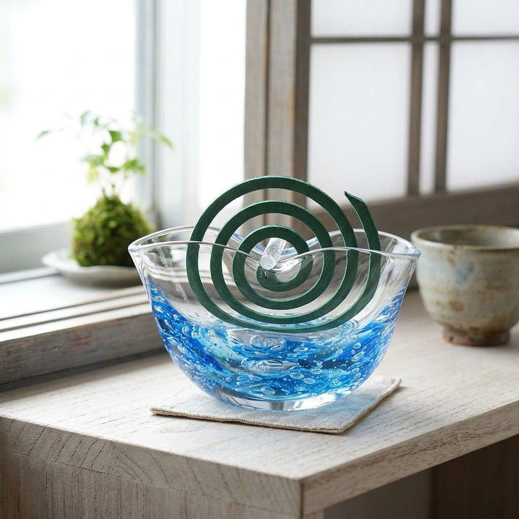 吹きガラス｜SUN GLASS STUDIO KYOTO 蚊取り線香ホルダー ブルー ｜BECOS