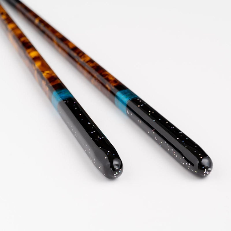 【箸】 夜空 宵 砂岩箸置付 (22.5cm) 桐箱 | 筆描き | 結晶