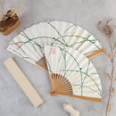 【扇子】つゆ草に向こう向きウサギ | 唐紙 | 唐源