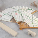 【扇子】つゆ草に向こう向きウサギ | 唐紙 | 唐源