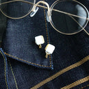 【イヤリング】白磁スクエア (S) | 有田焼 | 6.kiln