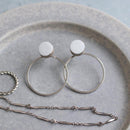 【ピアス】白磁シルバー | 有田焼 | 6.kiln