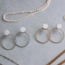 【ピアス】白磁シルバー | 有田焼 | 6.kiln