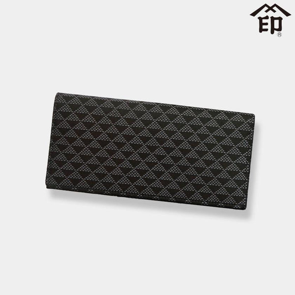 長財布｜束入れC 波うろこ (黒地xグレー漆) | 甲州印伝 | 印傳屋 ｜BECOS