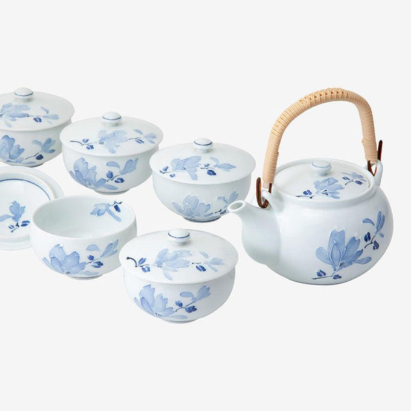 茶器セット｜辻が花 蓋付茶器揃 | 波佐見焼 | 西海陶器 ｜BECOS