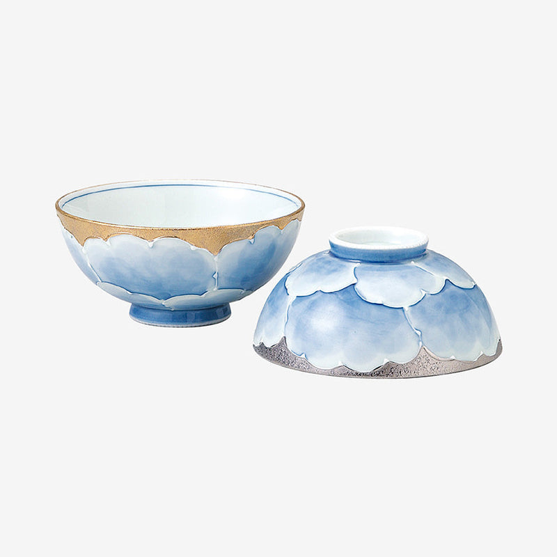 【茶碗ペア】プラチナ牡丹 組飯碗 | 波佐見焼 | 西海陶器