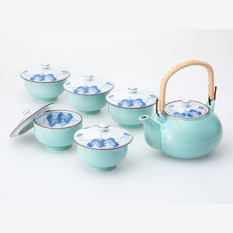 【茶器セット】掛分ぶどう M蓋付茶器揃 | 波佐見焼 | 西海陶器