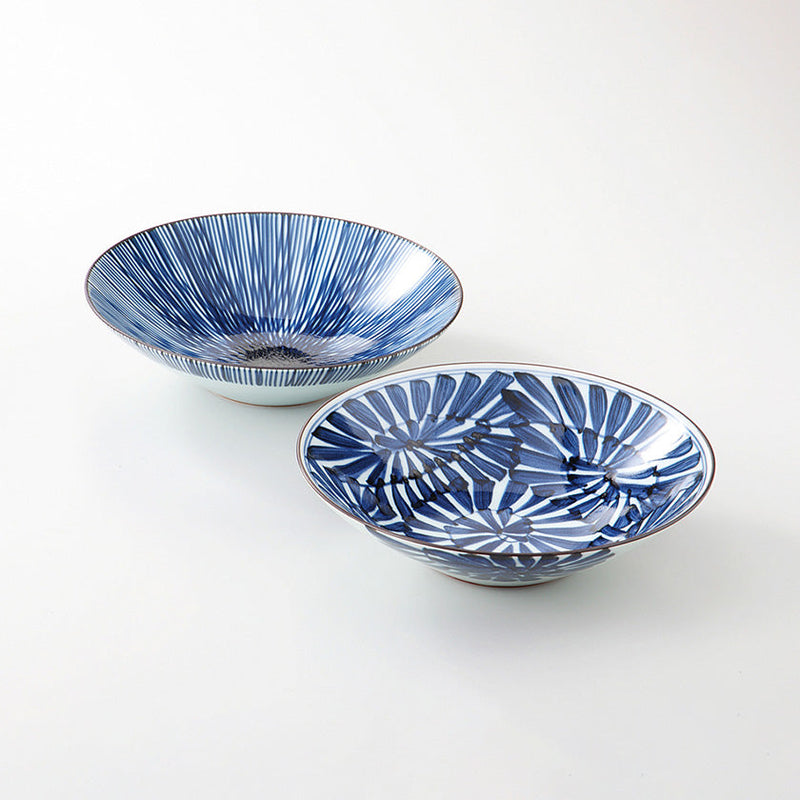 【皿ペアセット】古染紋 手描き多用鉢 | 波佐見焼 | 西海陶器