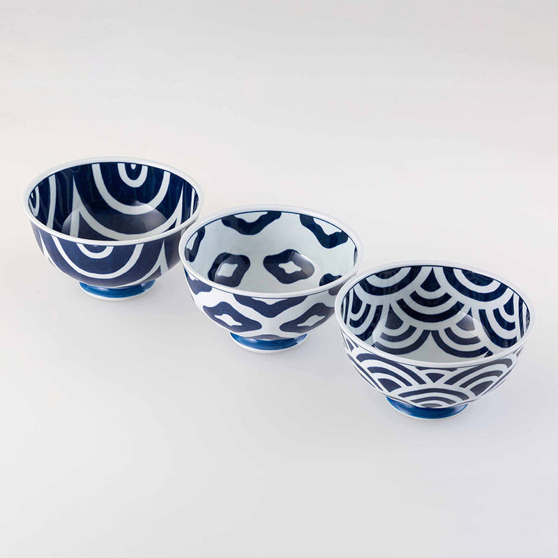 【丼3個セット】青藍紋様 | 波佐見焼 | 西海陶器