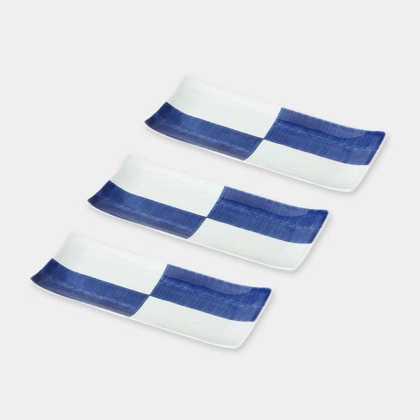 【皿3枚セット】市松 長角皿 | 波佐見焼 | 西海陶器