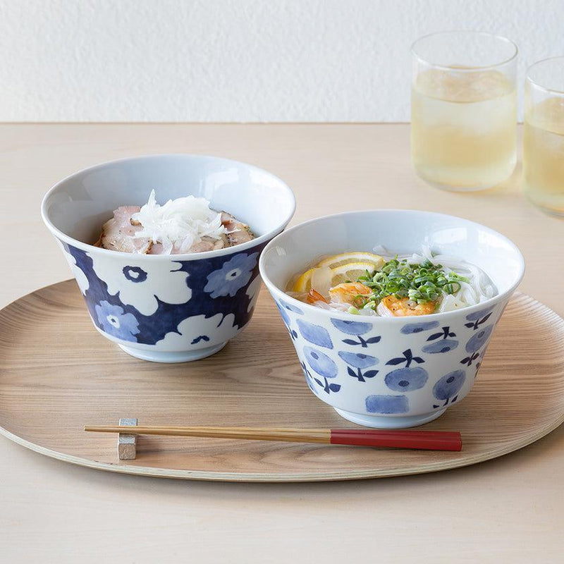 【丼 ペアセット】藍花 持易丼 | 波佐見焼 | 西海陶器