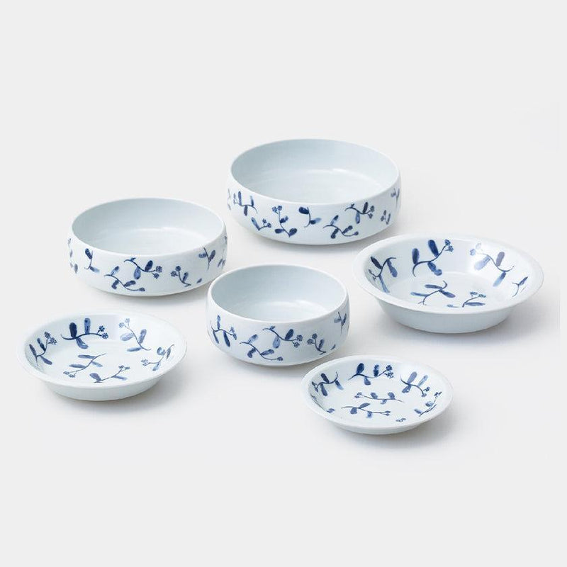 【皿＆鉢 6個セット】藍花 入れ子皿&鉢 | 波佐見焼 | 西海陶器