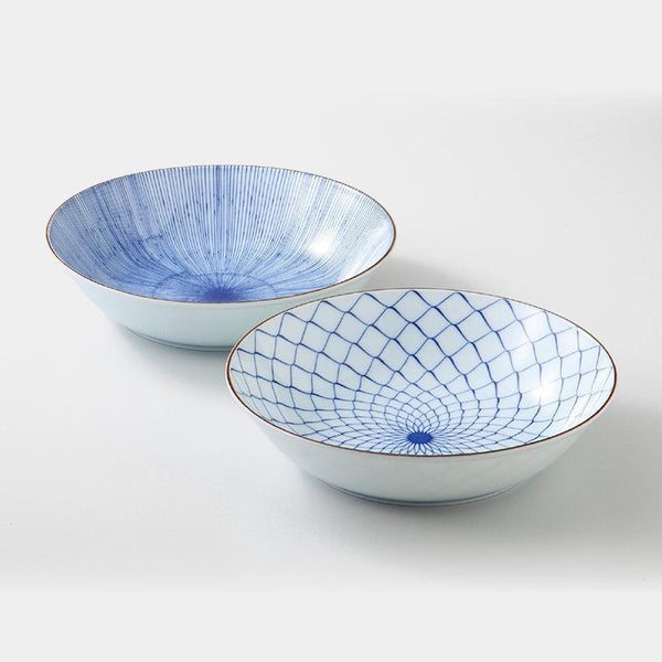 【鉢 ペアセット】古染絵変り 軽量多用鉢 | 波佐見焼 | 西海陶器