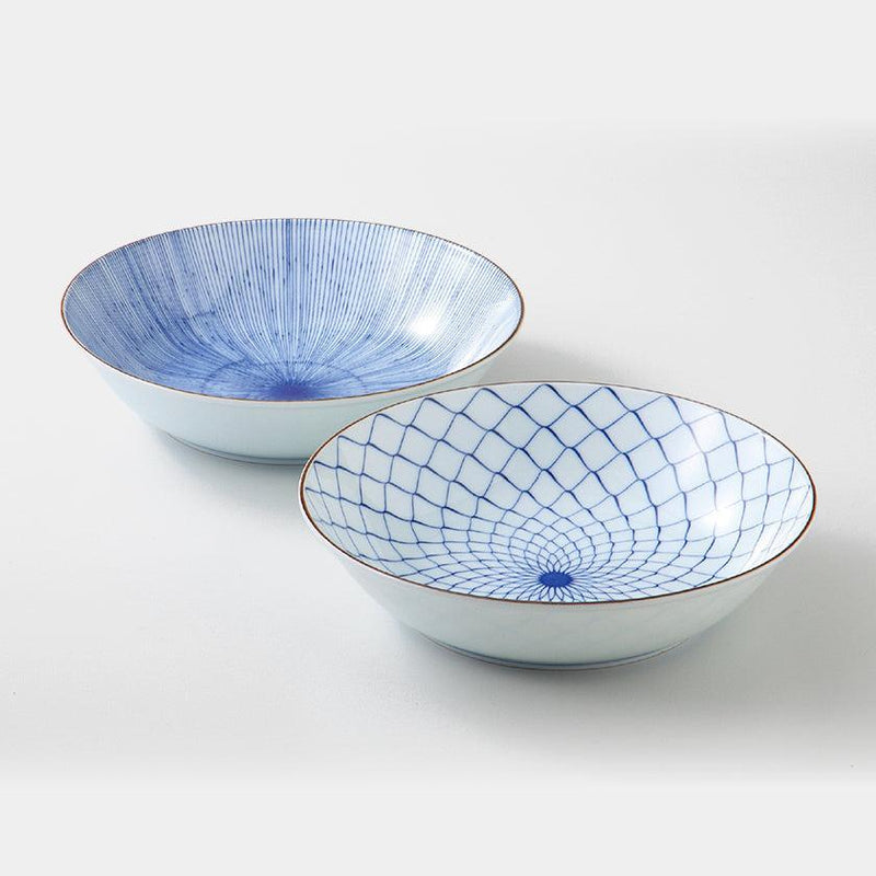 【鉢 ペアセット】古染絵変り 軽量多用鉢 | 波佐見焼 | 西海陶器