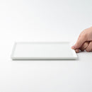 【皿】彫刻紋 (白磁) 角皿 中 | 波佐見焼 | 西海陶器