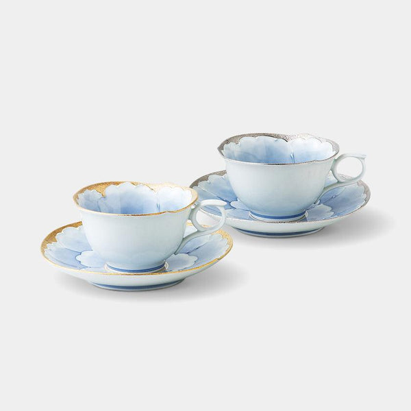 【カップ ペアセット】プラチナ牡丹 コーヒー碗皿ペア | 波佐見焼 | 西海陶器