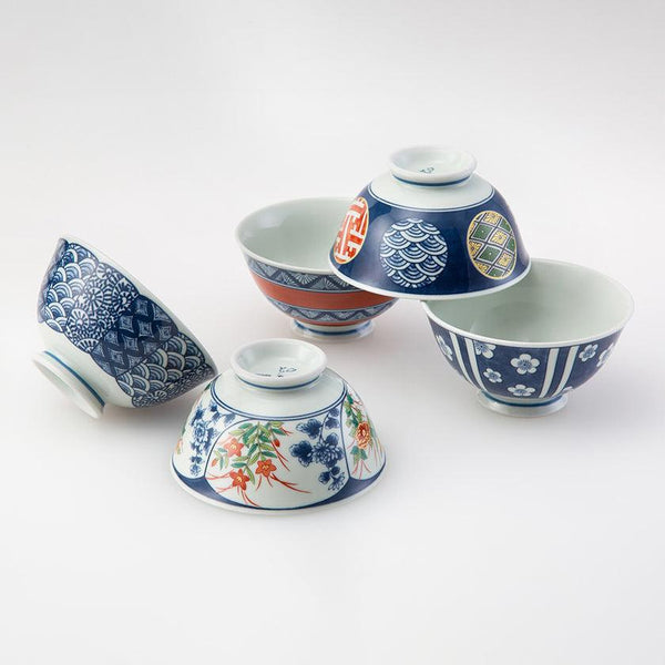 茶碗 5個セット｜染錦文様 飯碗揃 | 波佐見焼 | 西海陶器 ｜BECOS