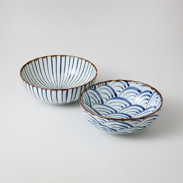 【鉢 ペア】染付絵変り 多用鉢ペア | 波佐見焼 | 西海陶器