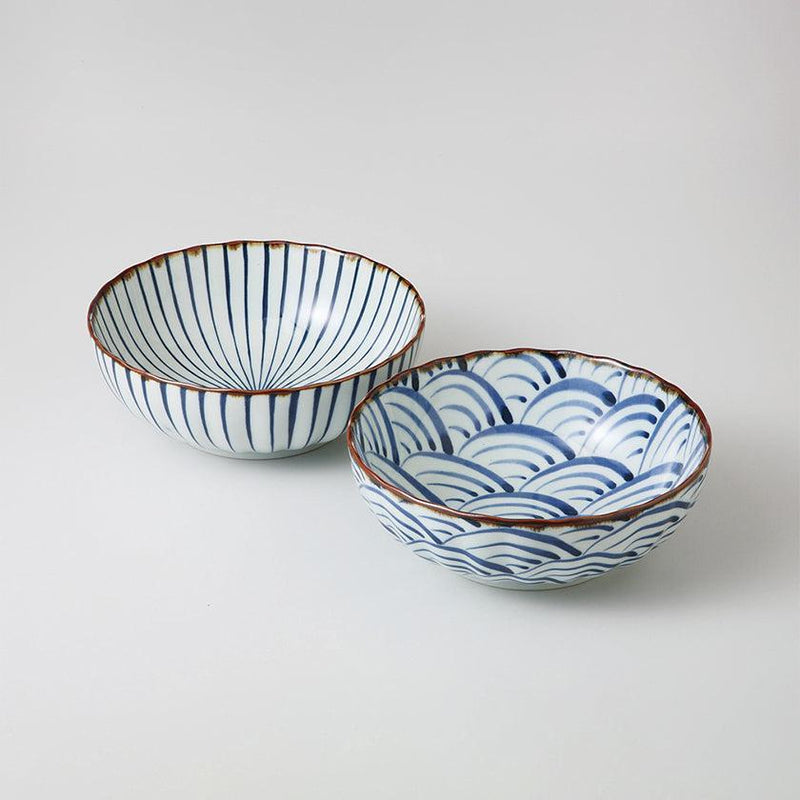 【鉢 ペア】染付絵変り 多用鉢ペア | 波佐見焼 | 西海陶器