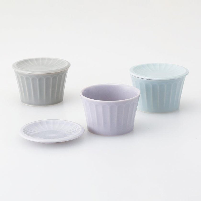 【皿3個 & 鉢3個セット】KIKUWARI 蓋付ミニカップ | 波佐見焼 | 西海陶器