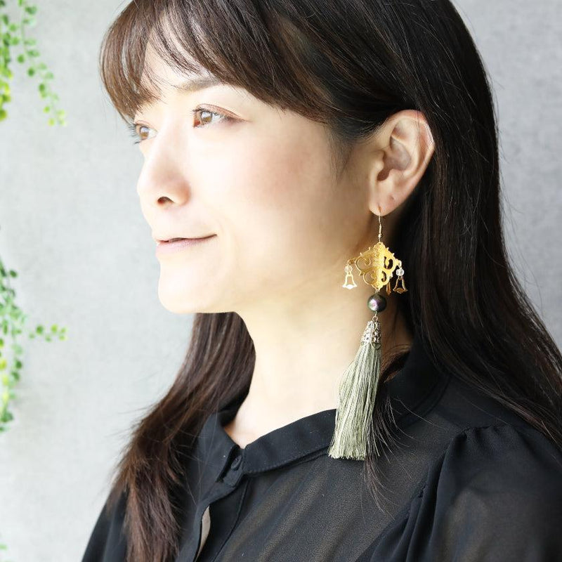 【ピアス/イヤリング】グリーン・パールグリーン | 京仏壇・京仏具 | KYO CRAFT IWATA HOURAIYA