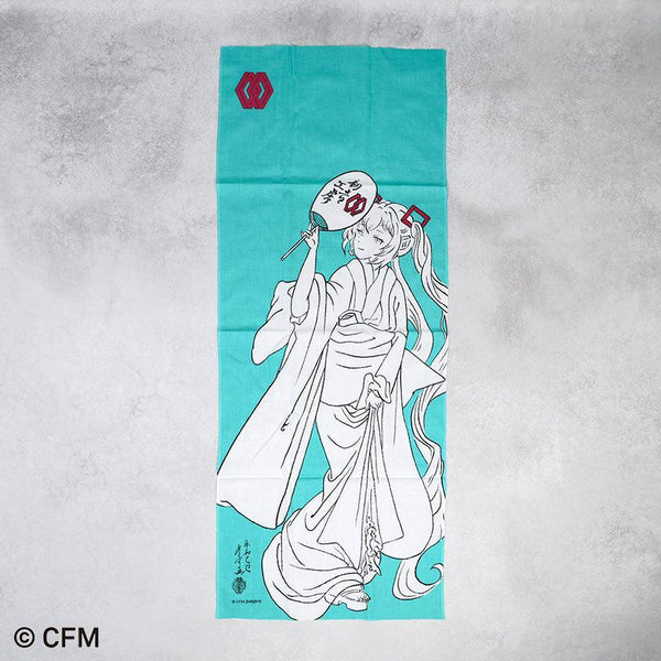 琳派　初音ミク　手ぬぐい　タオル　ボーカロイド　和装　和風　鶏 s0229-120-