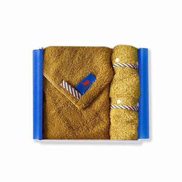 【ベビーギフトセット】ループ付きタオル×1 (ゴールド) / ベルトカバー×1 (ゴールド) | オーガニックタオル | ヒポポタマス