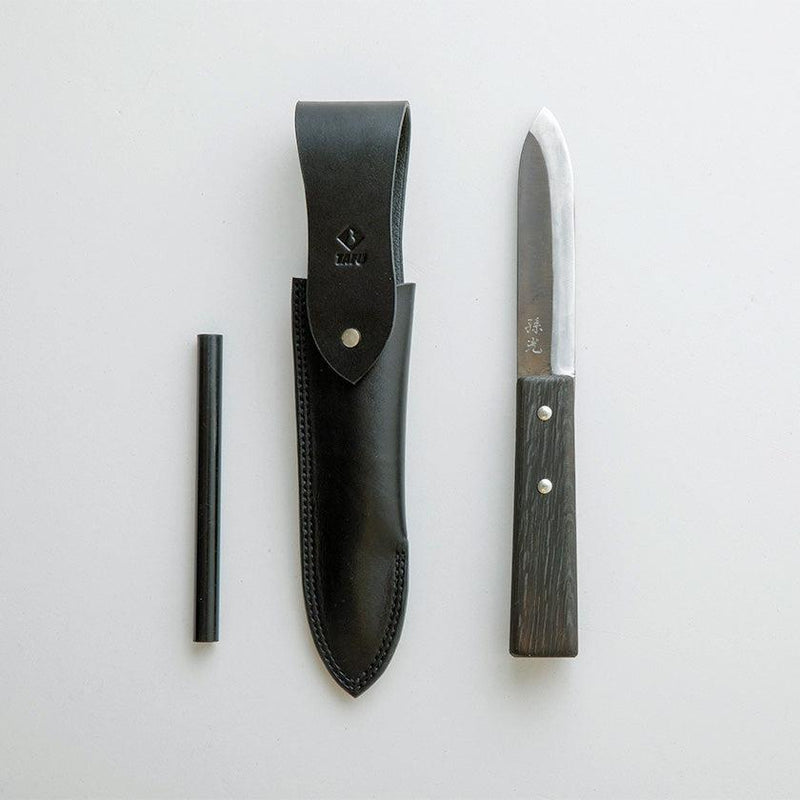 【ナイフ】TAFU 135mm レザーケース&着火棒付き | 野鍛冶 | ふくべ鍛冶