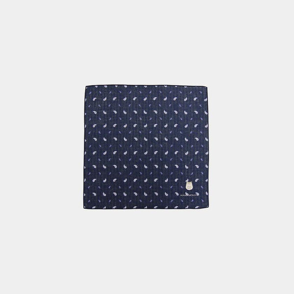 【ハンカチ】リバーシブル ガーゼ ペイズリーとふくろう | 横浜捺染 | 濱文様