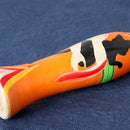 【こけし】大正時代風こけし (7寸) オレンジ | 土湯伝統こけし |近野明裕