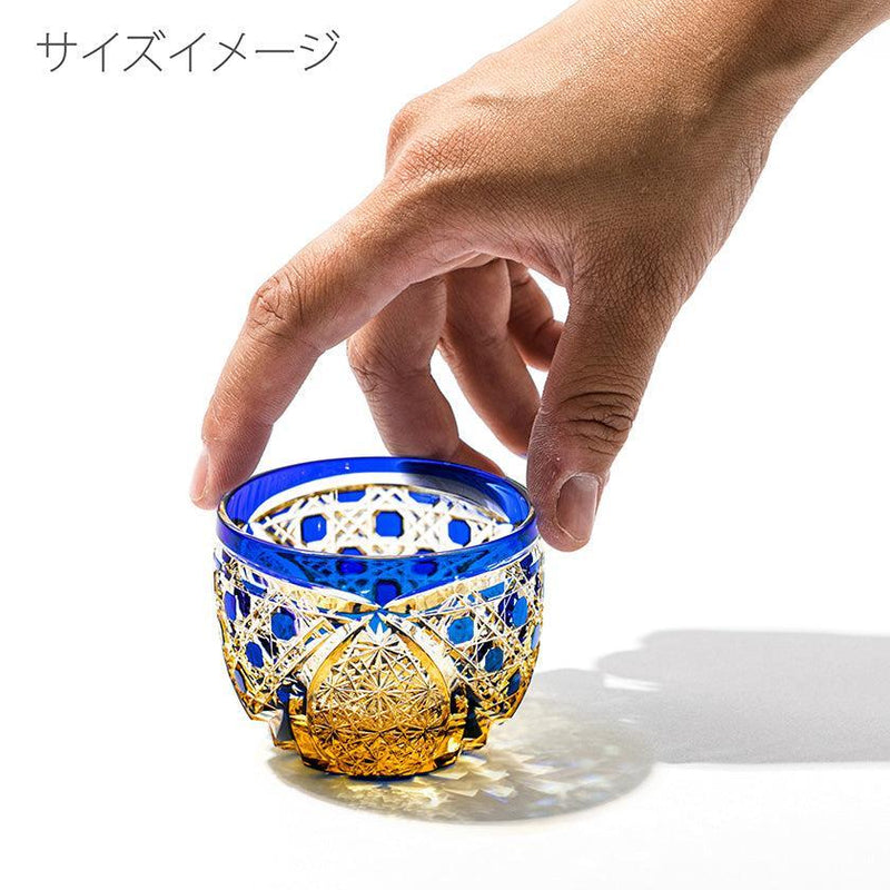 江戸切子｜菊繋ぎに籠目紋 ぐい呑 | TABLEAU ｜BECOS
