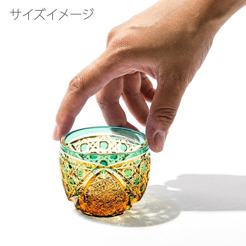 江戸切子｜菊繋ぎに籠目紋 ぐい呑 | TABLEAU ｜BECOS