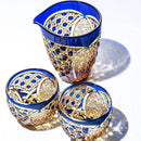 【江戸切子】菊繋ぎに籠目紋 酒器三点揃 | TABLEAU