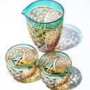 【江戸切子】菊繋ぎに籠目紋 酒器三点揃 | TABLEAU