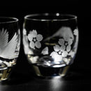 【江戸切子】富士山に鶴・桜 冷酒グラス | TABLEAU