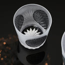 【江戸硝子】黒小紋「鹿の子」「三筋格子」「割付柄」 フリーカップ | TABLEAU