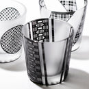 【江戸硝子】黒小紋「鹿の子」「三筋格子」「割付柄」 フリーカップ | TABLEAU