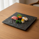 【プレート】秋田杉 焼黒漆八寸皿 | 木工 | 工房 杢｜使用イメージ（演出・料理盛付）※手作りのため色・風合いは一点ごとに異なります