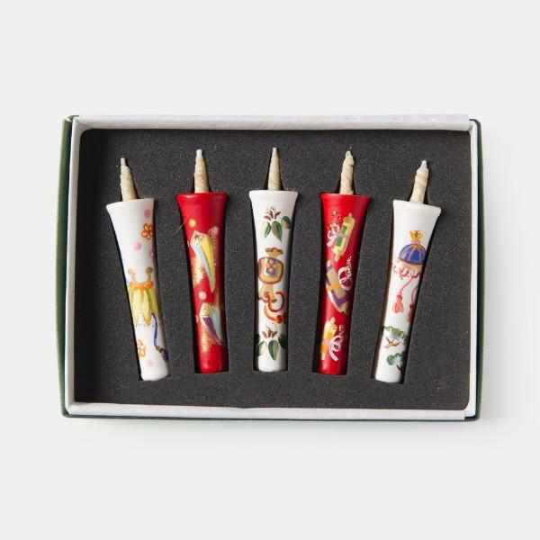 【キャンドル】2匁5本セット 宝尽くし (弐) | 和ろうそく | 中村ローソク