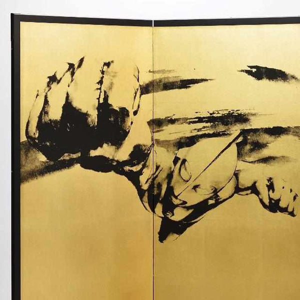 屏風｜ウルトラマン 富士山 (縁あり) | 本装屏風 - 水墨画 (大型配送料