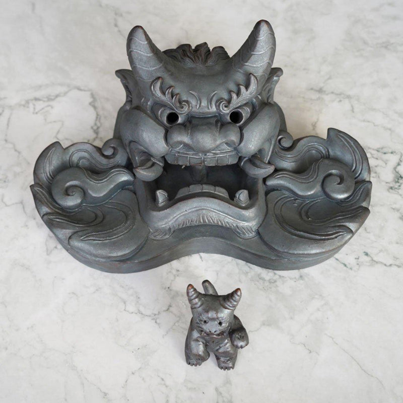 【越前瓦】北川鬼瓦 祥鬼猫 (左手)