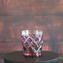 【グラス】二重被せ 格子オールドグラス (金赤-瑠璃) | 薩摩切子 | satuma