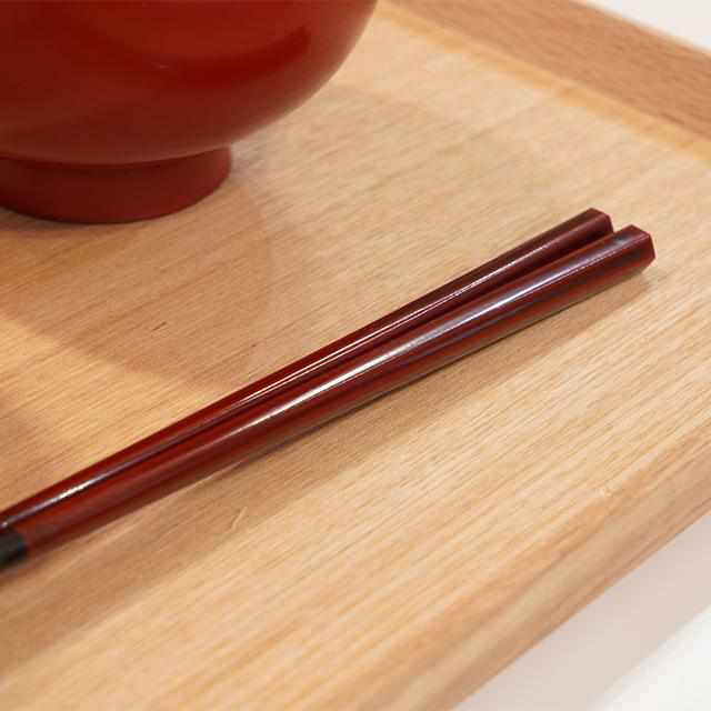 【箸】漆六角 21.5cm | 若狭塗 | 箸蔵まつかん