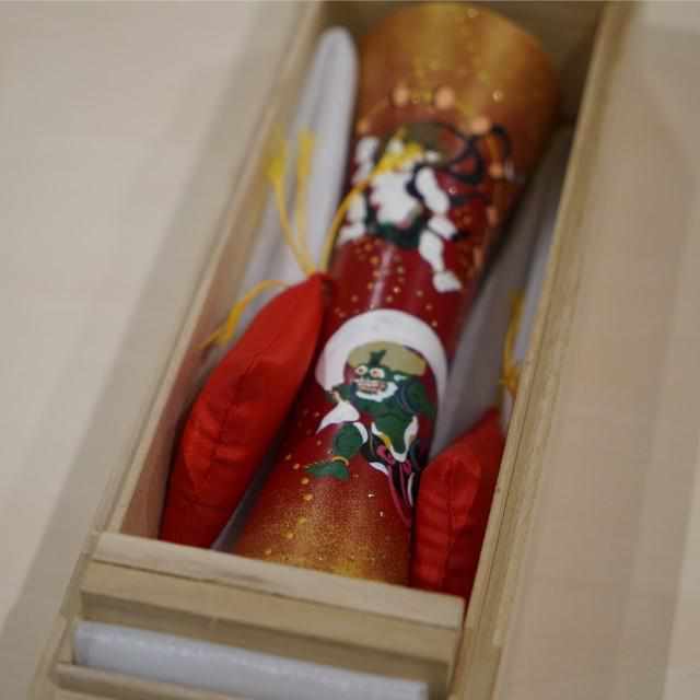 【キャンドル】碇型100匁 風神雷神 (赤) | 和ろうそく | 中村ローソク