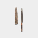 【柳刃包丁】300mm 白二鋼水焼本焼 鏡面波浮かし/樋入り 千本黒柿柄鞘仕様 | 堺刃物 | 郷右馬允義弘