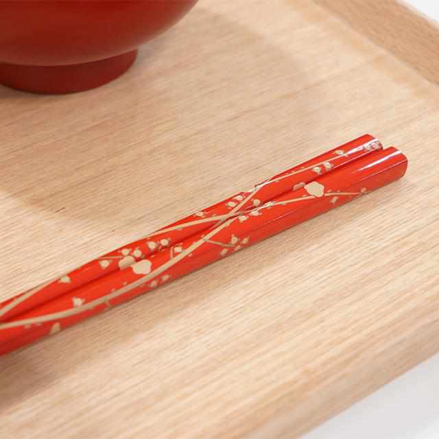 【箸】琳派×輪島塗 梅 | 若狭塗 | 箸蔵まつかん