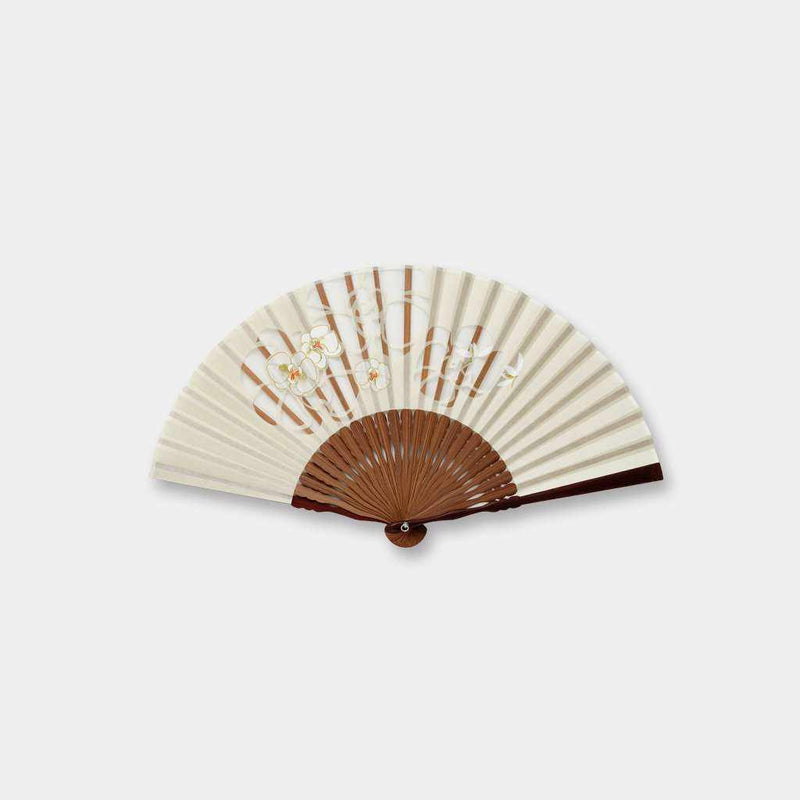 【扇子】女物 絹扇 切り絵 胡蝶蘭 | 京扇子 | 大西常商店